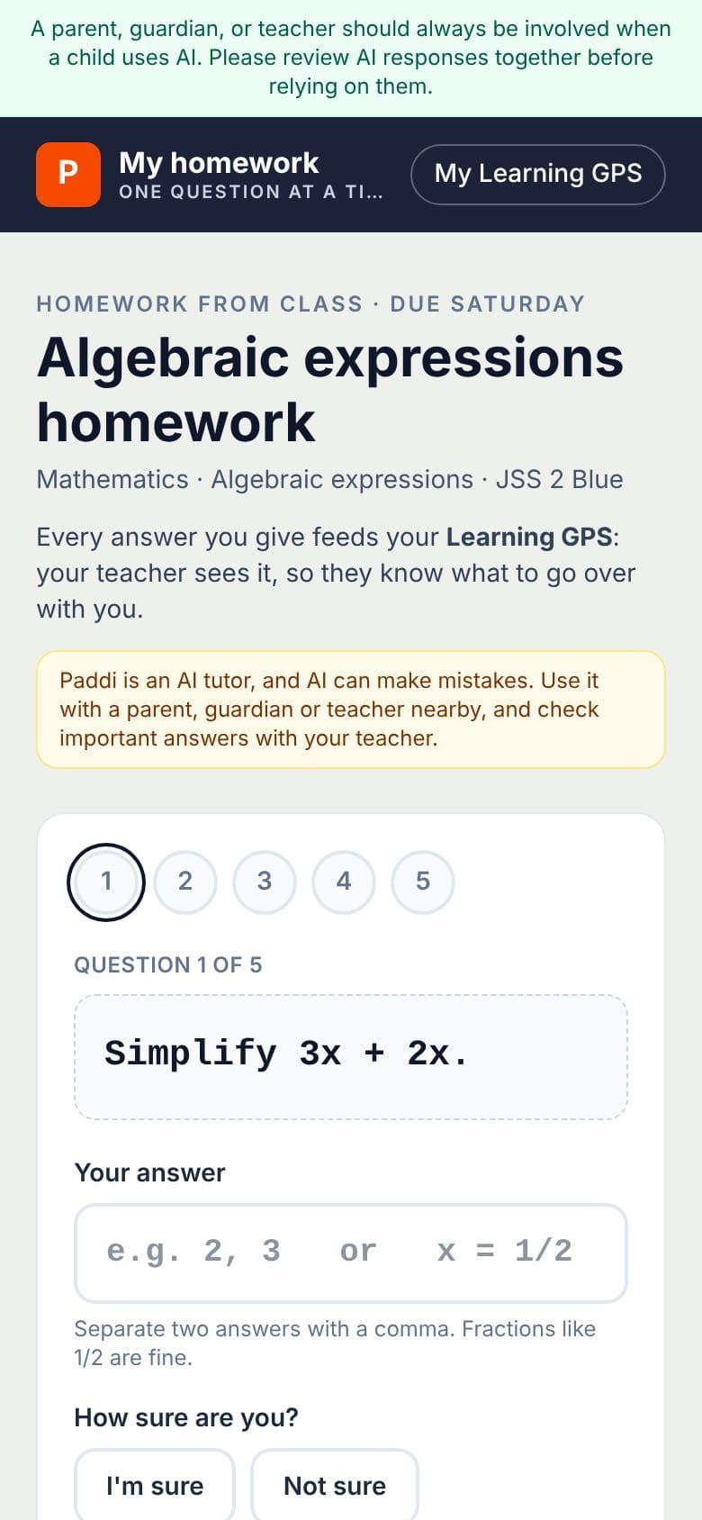 A homework question, one at a time